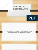 Research Question Pages