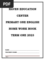 P 1 English Work Book Term 1 2020