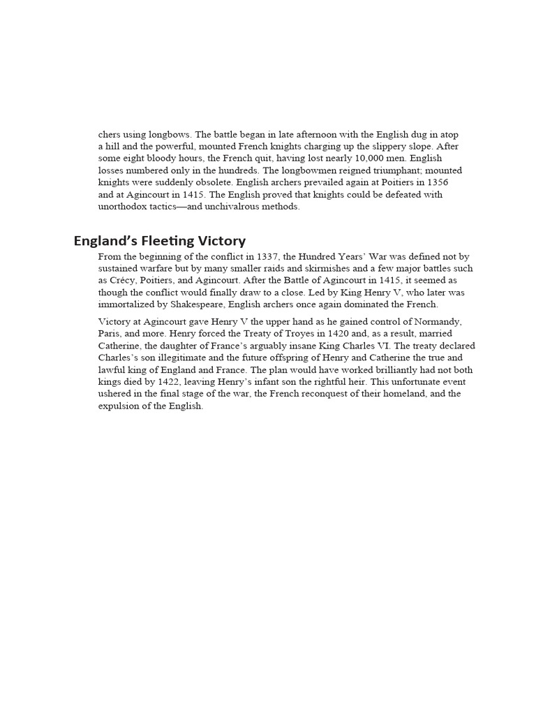 chers using longbows PDF Battle Of Agincourt Henry V Of England