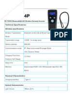 WNI-8014P Wireless Bluetooth&2.4G Barcode Scanner SPEC SHEET