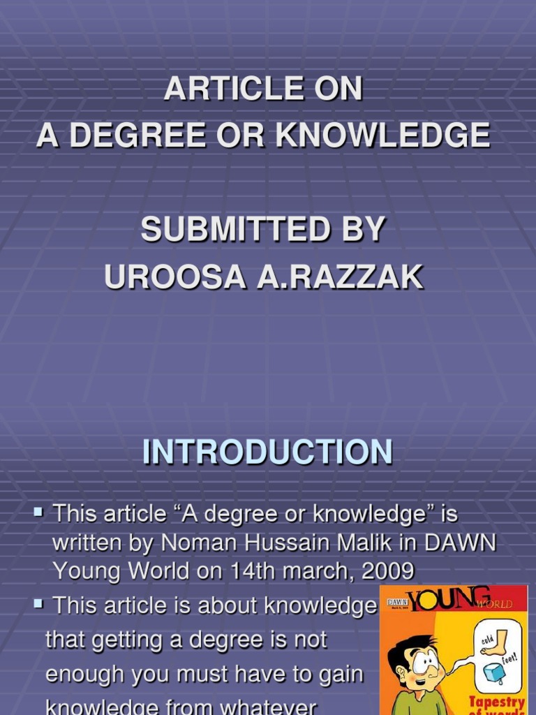 Article On A Degree or Knowledge | PDF