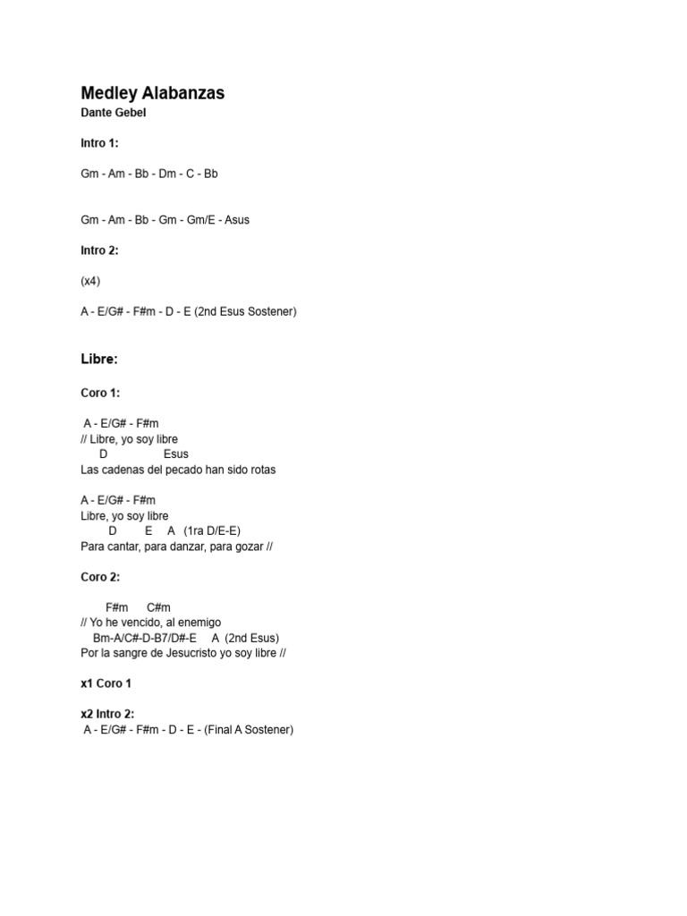 Medley Alabanzas Acordes Pdf Adoración Cristiana Y Liturgia