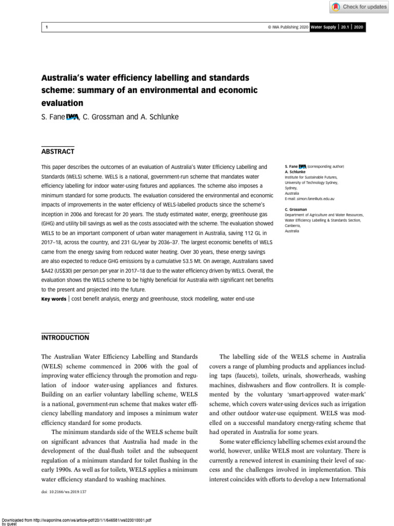 View of WELS Scheme: Economic and Environmental Impact | PDF | Water Heating ...