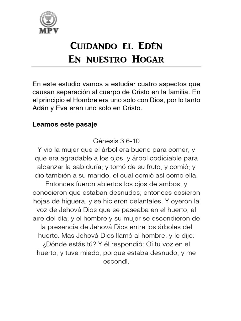 Unidad Familiar en Cristo | PDF | Adán y Eva | Cristo (título)