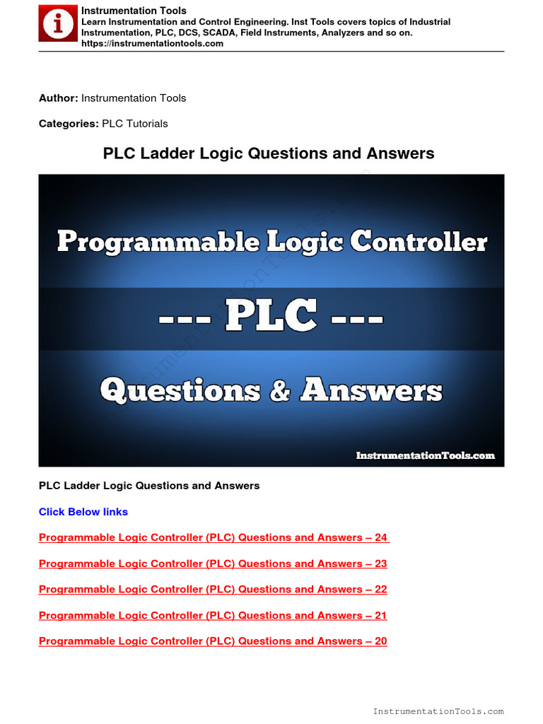 PLC Programming and Interview Guide | PDF | Programmable Logic ...