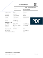 Prechequeo Migratorio: Datos Personales Documento de Viaje