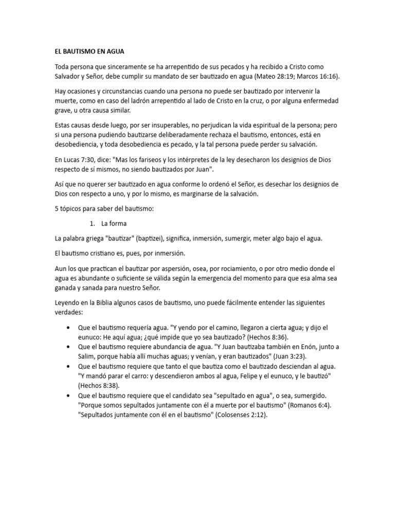 Bautismo en Aguas PDF