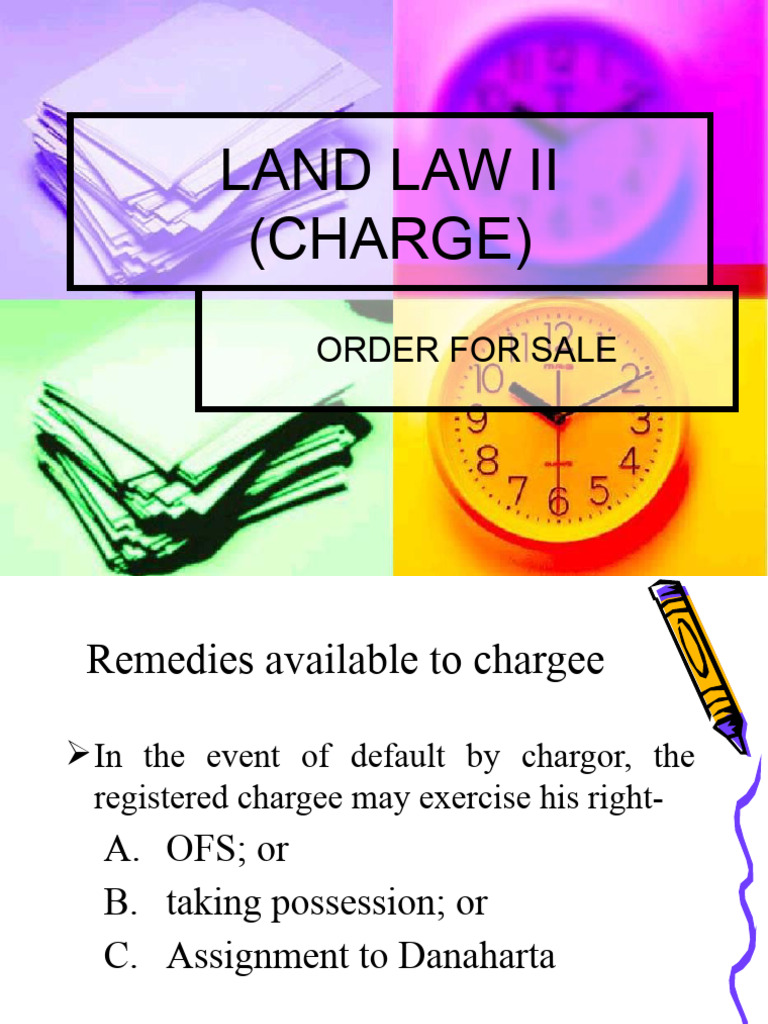 Land law ii charge order for sale pdf breach of contract