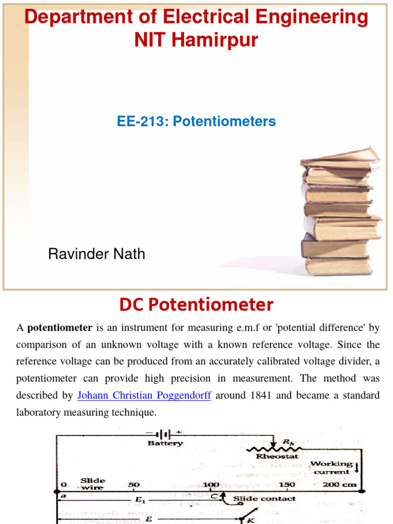 UNIT6 Potentiometers PDF Materials Science Physical Quantities