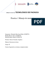 Practica 1 Manejo de Memoria: Instituto Tecnológico de Pachuca