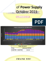 LANECO Status of Power Supply and Demand For October 2023