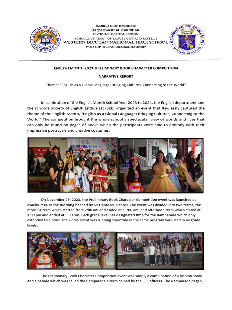 Final English Month Narrative Report 2 (Sy2023-2024) | PDF