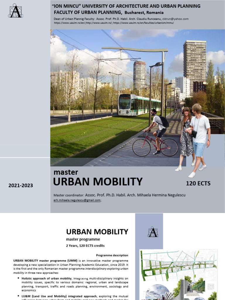 Urban Mobility Master's Program 2021 | PDF | Urban Planning ...