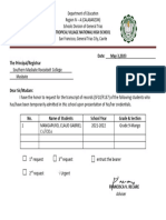 Form 137 Request Letter