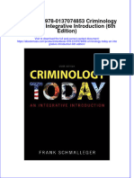 Etextbook 978 0137074853 Criminology Today An Integrative Introduction 6th Edition