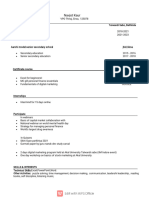 Share Resume Format - Sample