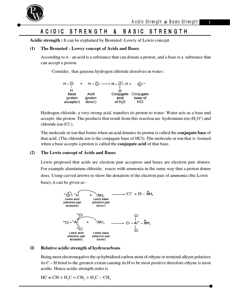 Acidic and Basic Strength Explained | PDF