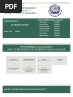 Performance Management and Its Importance To Promote A Good Manager - GP 2C - Team 5