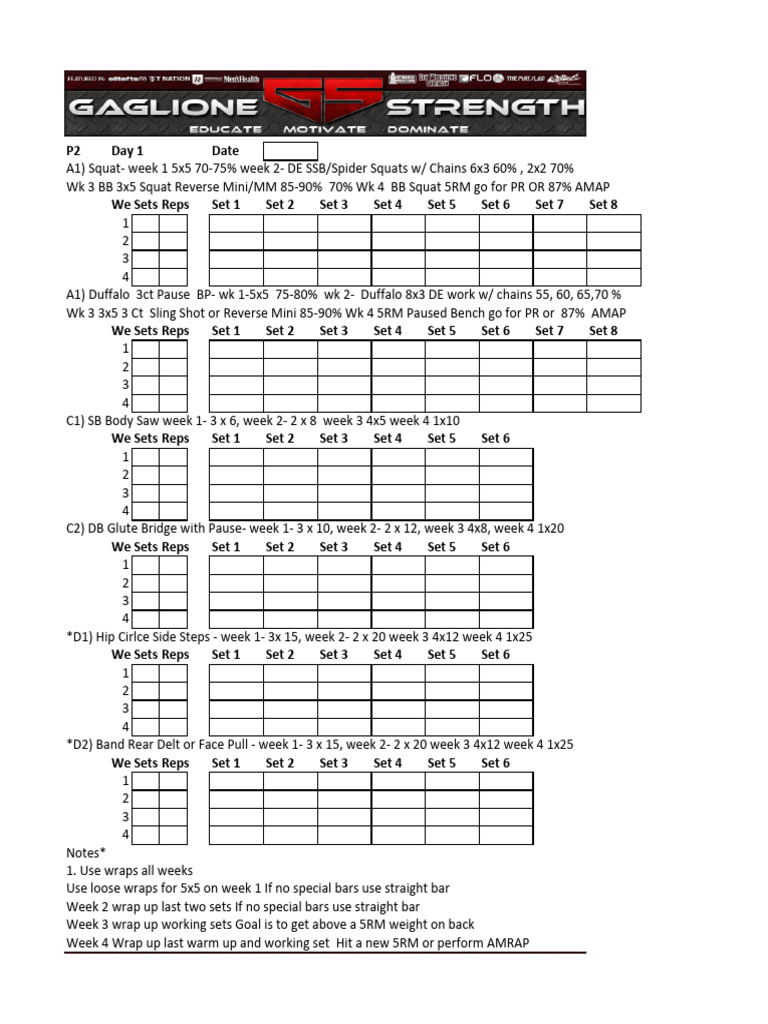 4-Week Strength Training Program | PDF | Weight Training
