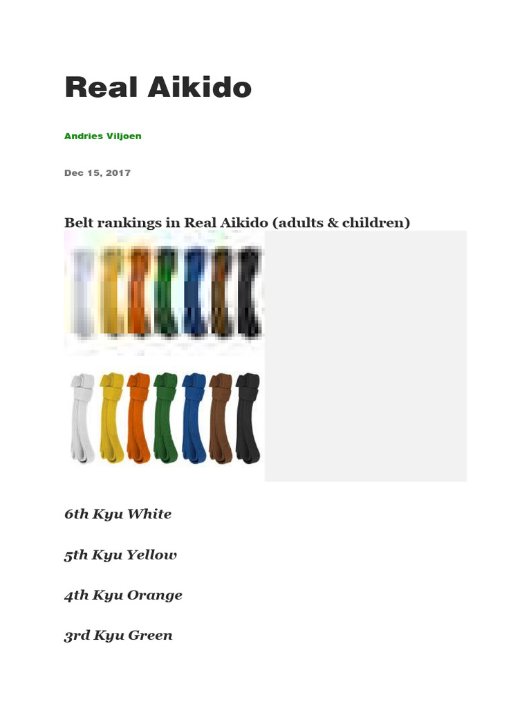Aikido Belt Ranking System Explained | PDF, image size:768x1024