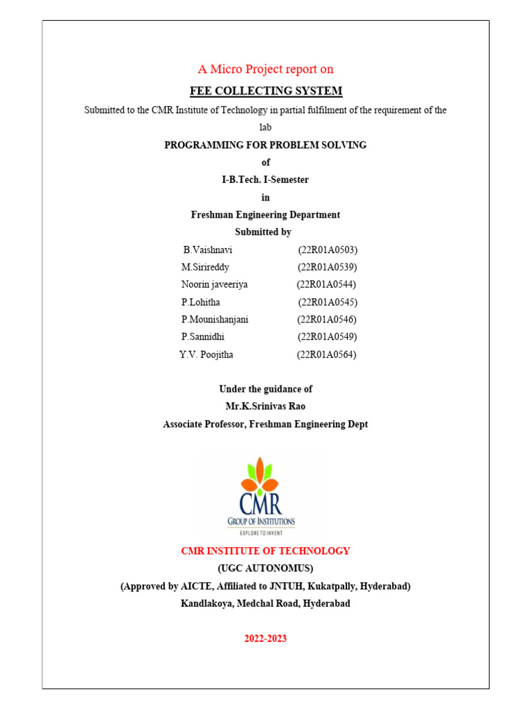 Pps Micro Project | PDF