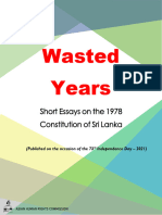 Wasted Years Short Essay On The 1978 Constituion by Basil Fernando