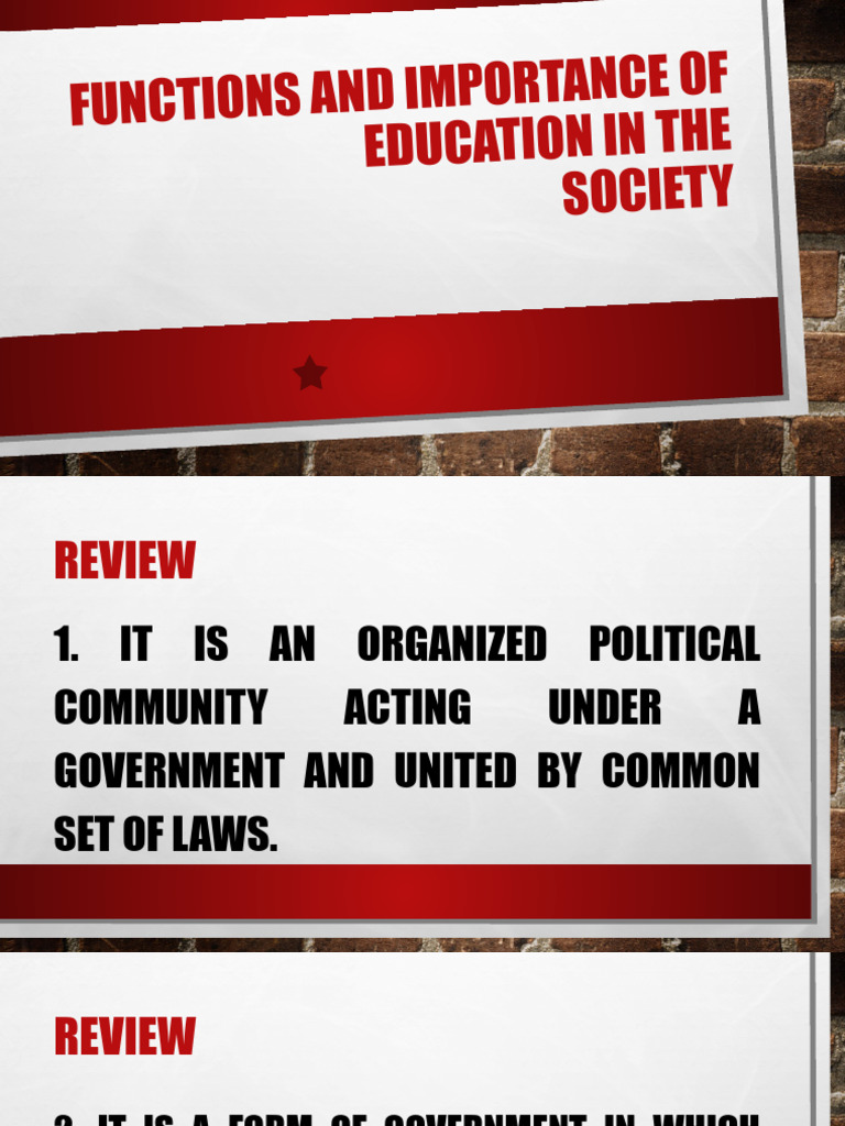 Importance and Functions of Education in The Society PDF