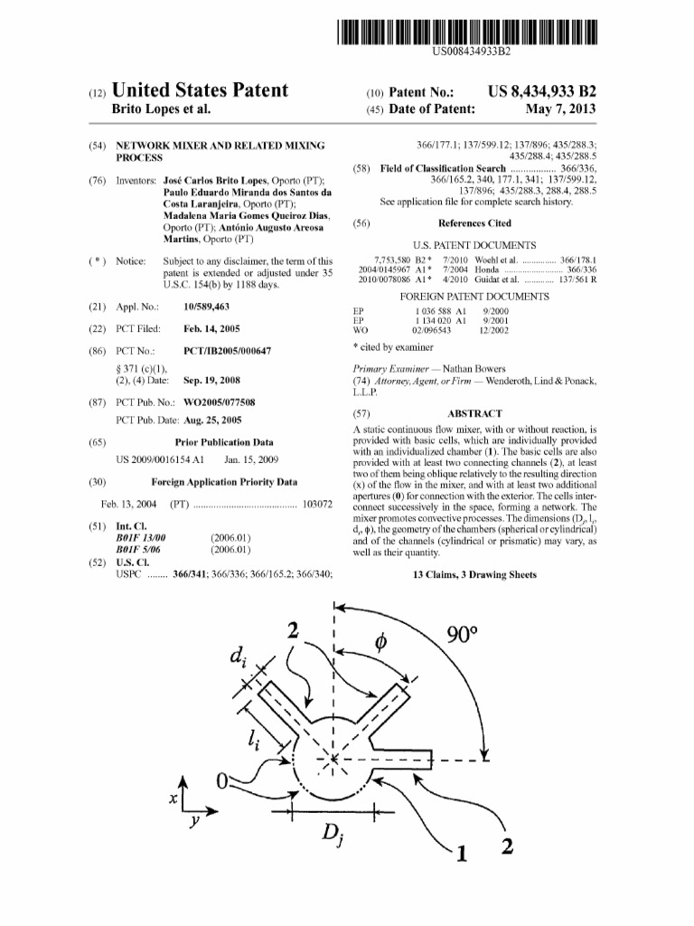 Static Network Mixer Patent | PDF | Chemical Reactions | Chemical Reactor