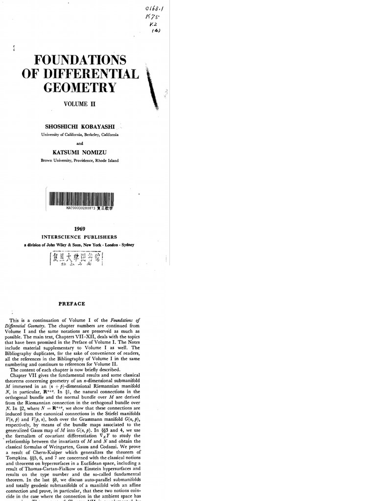 Foundation of Differential geometryIIKobayashi+Nomuzu PDF