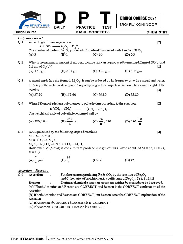 Bridge Couse-Basic Concept-6 | PDF | Stoichiometry | Mole (Unit)