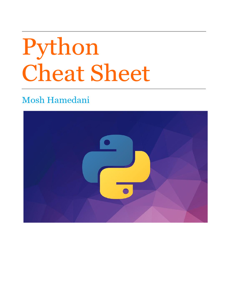 Python Cheat Sheet | PDF | Boolean Data Type | Programming