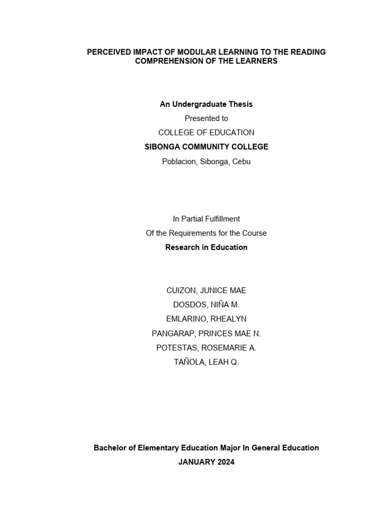 Impact of Modular Learning on Reading Skills | PDF | Constructivism ...