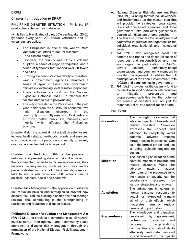 Overview of DRRM in the Philippines | PDF | Emergency Management ...