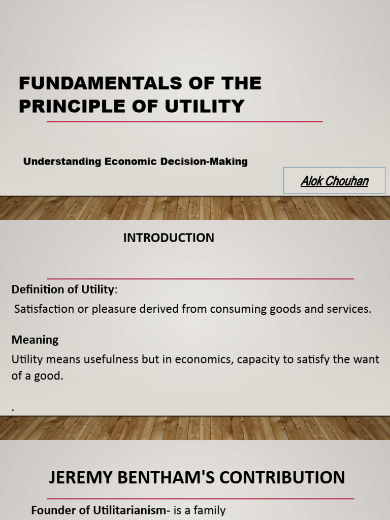 Fundamentals of The Principal of Utility PDF