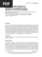 Prediction and Analysis of Customer Complaints Usi