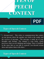 Types of Speech Context