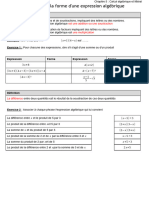 1 Forme d'une expression algébrique