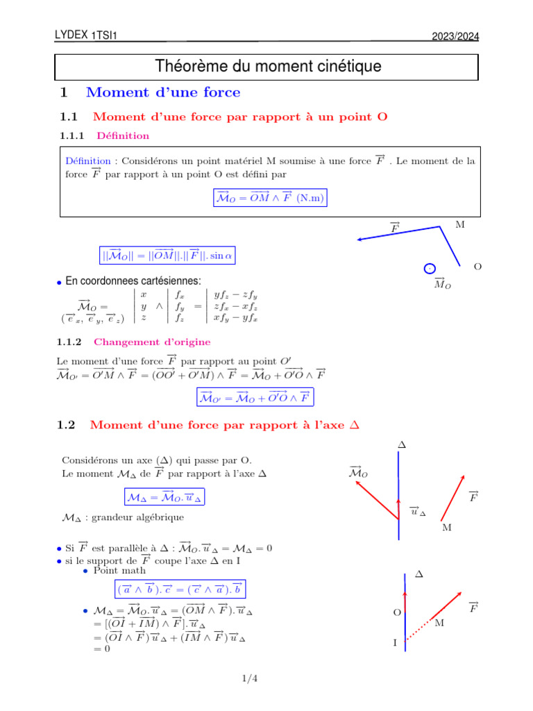 Moment cinétique et théorème associé PDF Moment cinétique Énergie — free download