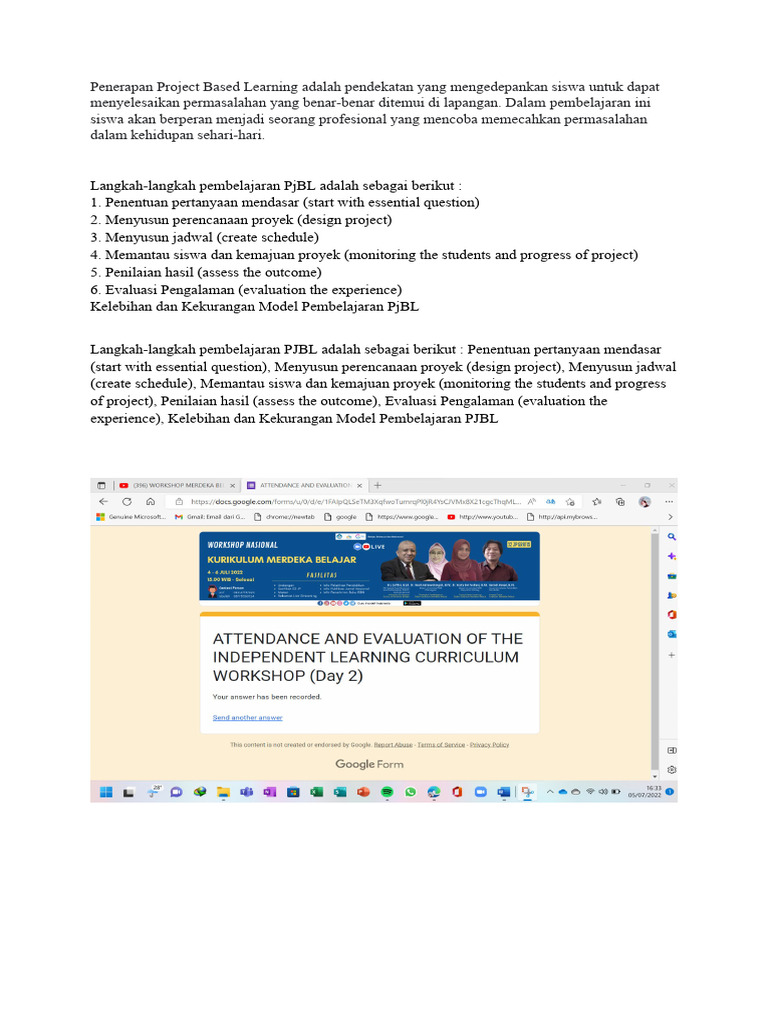 Penerapan Project Based Learning Pdf