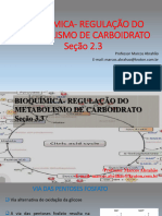 Aula 09. BIOQUÍMICA Regulação Do Metabolismo de Carboidratos