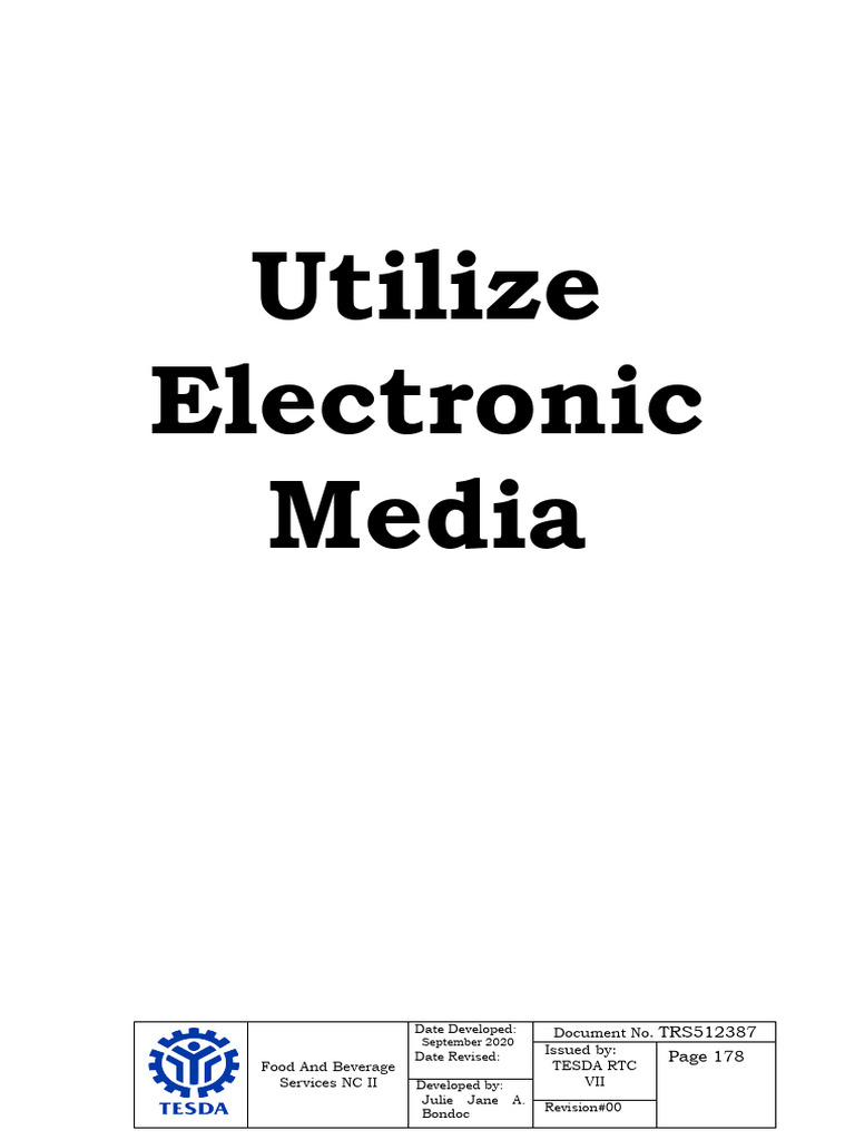 Utilize Electronic Media PDF