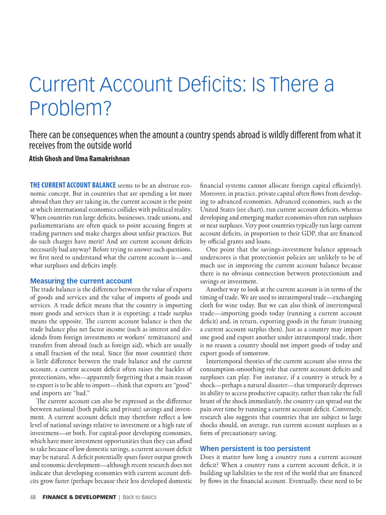 Current Account Deficits Explained | PDF | Government Budget Balance ...