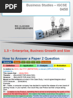IGCSE 1.3 Enterprise Business Growth and Size