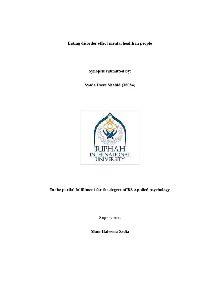 Eating Disorder Effect Mental Health in People | PDF | Mental Disorder ...
