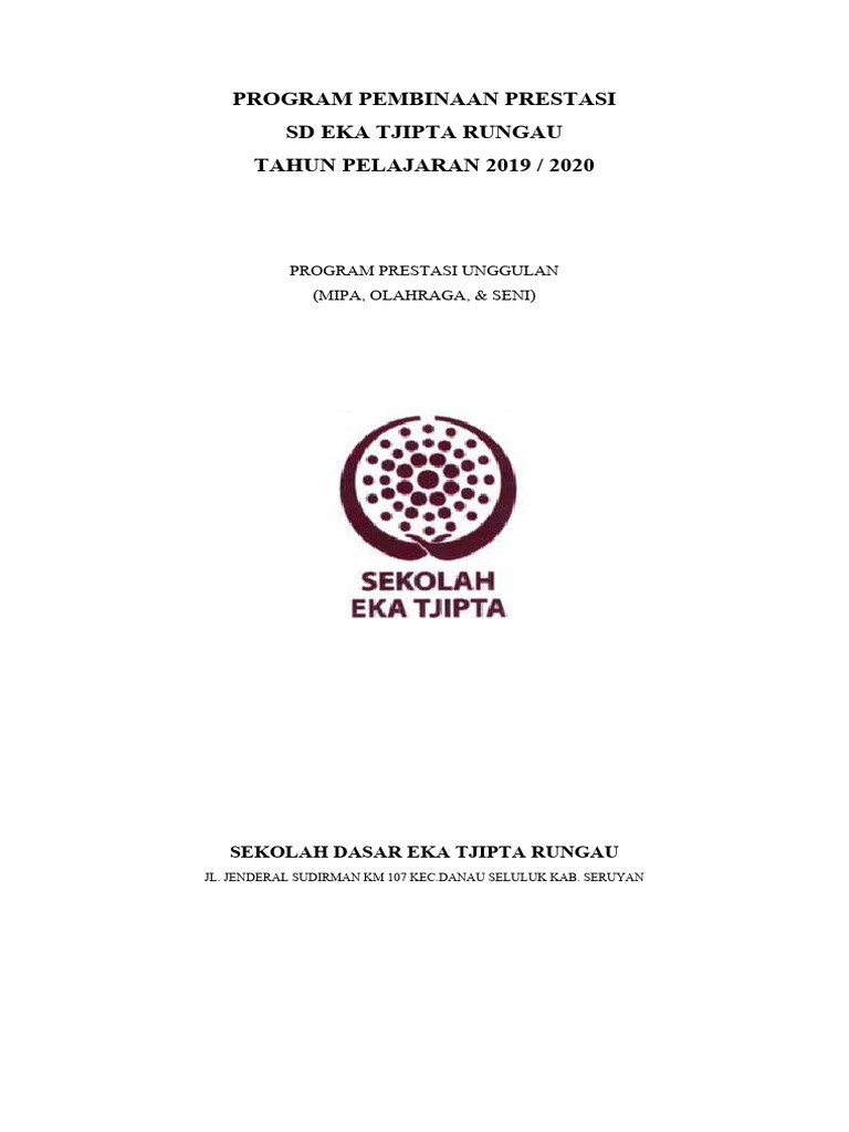 Program Pembinaan Prestasi SD Eka Tjipta | PDF