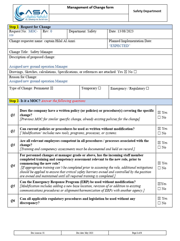 MOC Form Updated | PDF