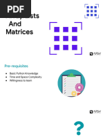 Arrays - Lists and Matrices