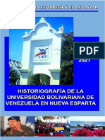 Historiografía de La Universidad Bolivariana de Venezuela en Nueva Esparta.