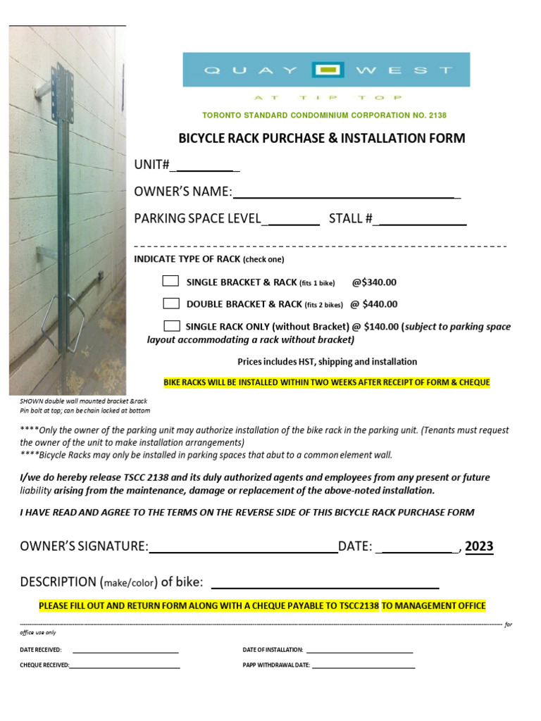 Bike Rack Installation Purchase - 2023 | PDF | Expense | Private Law