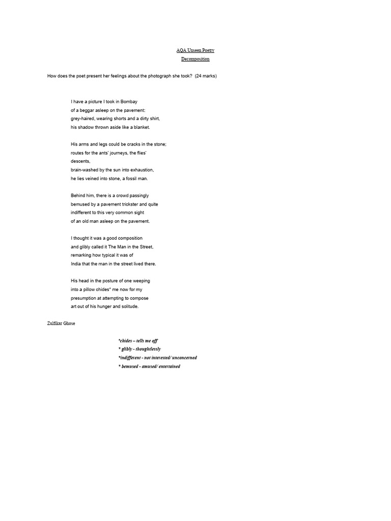 AQA Unseen Poetry 3 | PDF